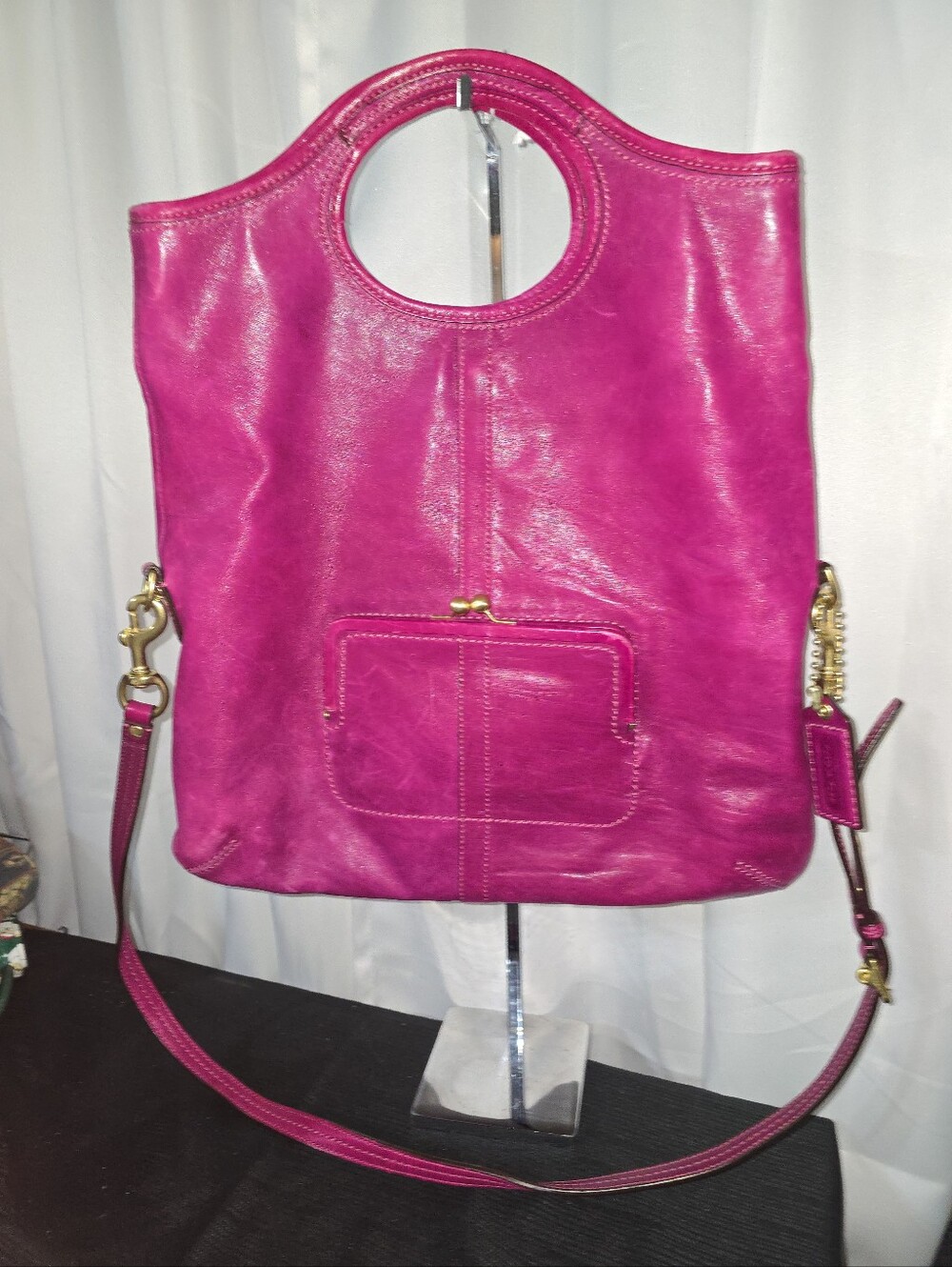 COACH 12250 Vintage Leather Circle-Handle Satchel/handbag Bag - Picture 9 of 13